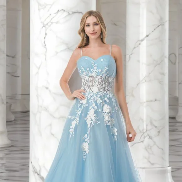 ワンピース Lace Trimmed Floral Dress powder blue M Amazon.com: EFOGEP Women Floral Corset Dress, Boho Summer